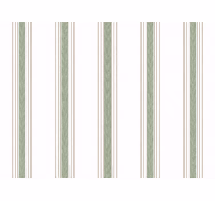 Kitchen wallpaper in green and beige stripes - TenStickers