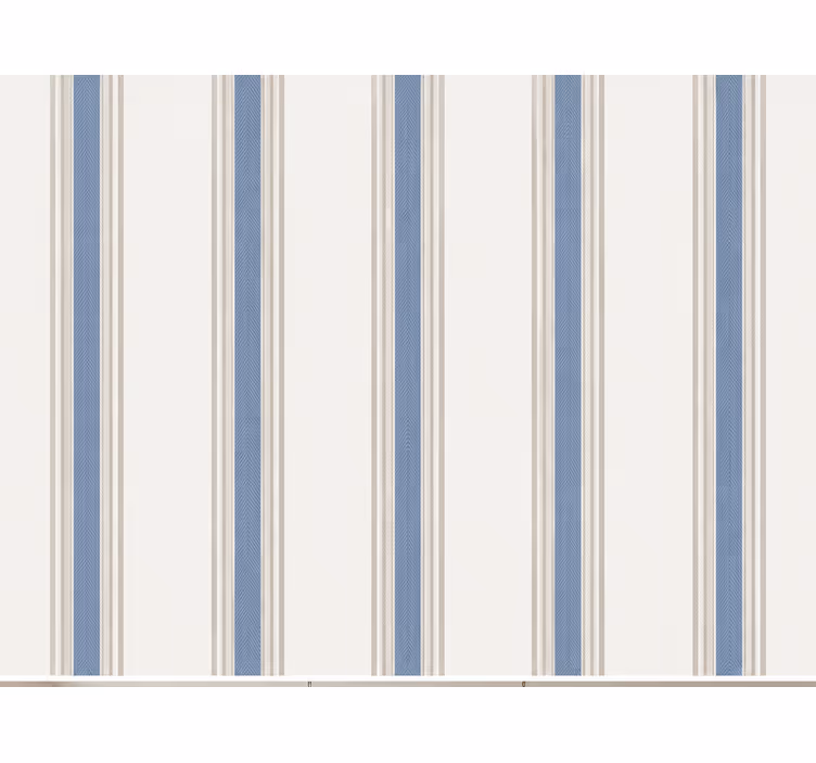 Kitchen wallpaper in blue and beige stripes - TenStickers