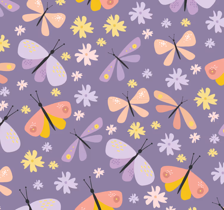 Bathroom wallpaper with butterflies - TenStickers