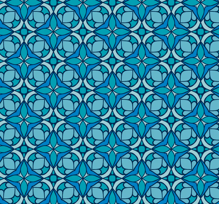 Blue pattern bathroom wallpaper - TenStickers