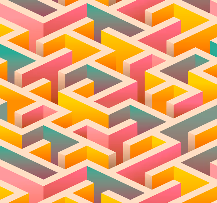 Geometric wallpaper geometric interlock design - TenStickers