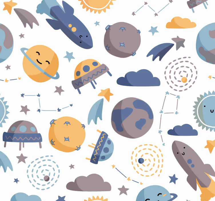 Nursery wallpaper space-themed nursery decor - TenStickers