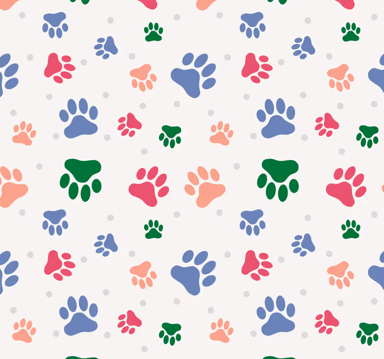Paw Pattern Decor dog wallpaper - TenStickers