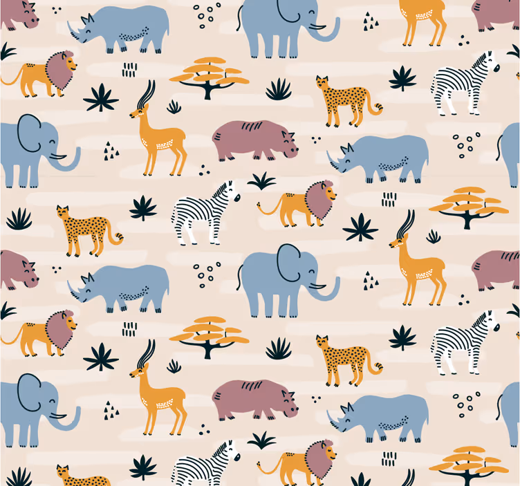 Animal wallpaper safari animal collection - TenStickers