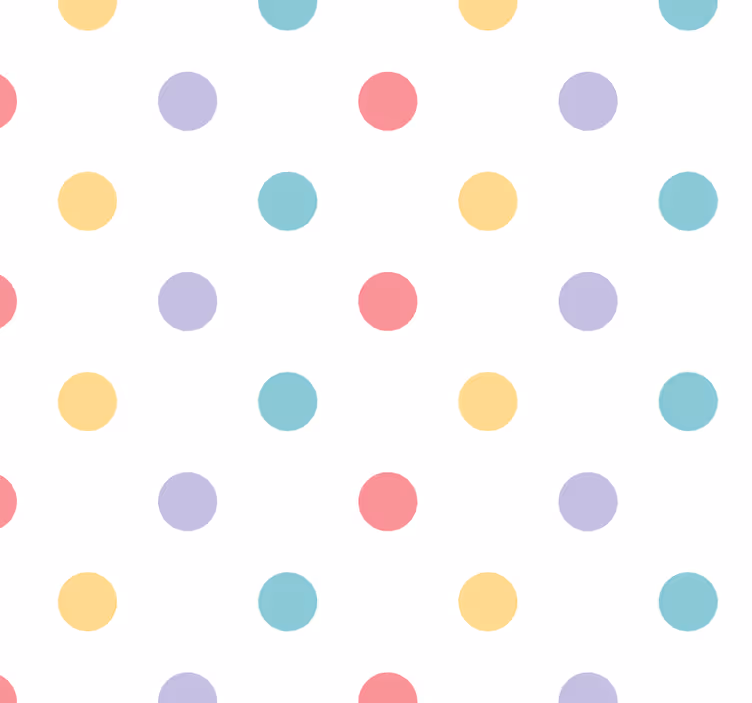 Colorful confetti Circle Pattern Wallpaper - TenStickers