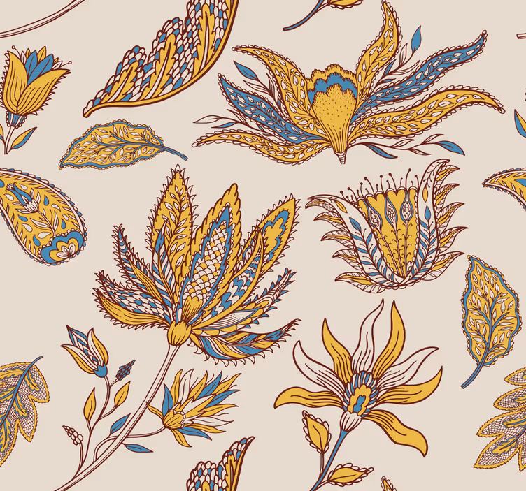 Original organic pattern leaf wallpaper - TenStickers