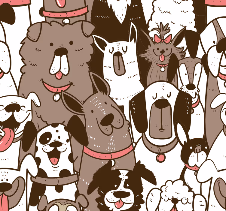 Happy Faces dog wallpaper - TenStickers