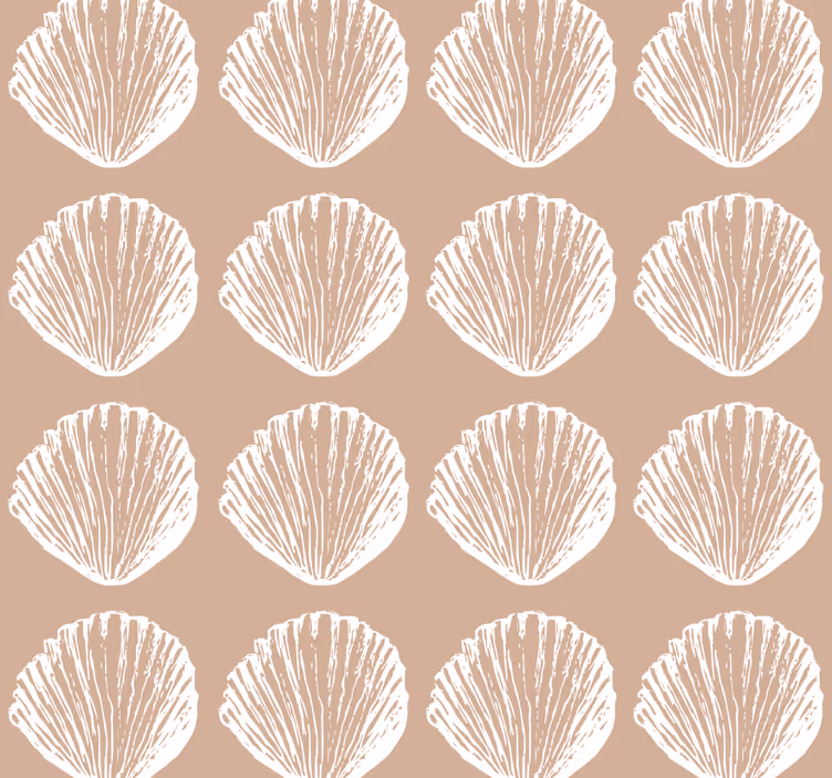 Shell pattern Beige Wallpaper - TenStickers