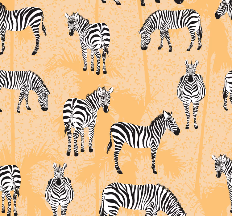 Zebra wallpaper with zebra motif design - TenStickers