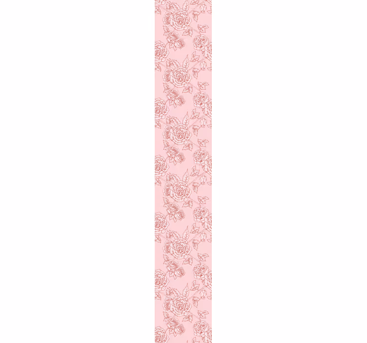Pink background with red roses flower wallpaper - TenStickers