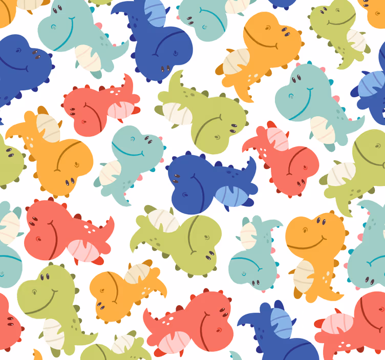 Dinosaur wallpaper cheerful dinosaur design - TenStickers