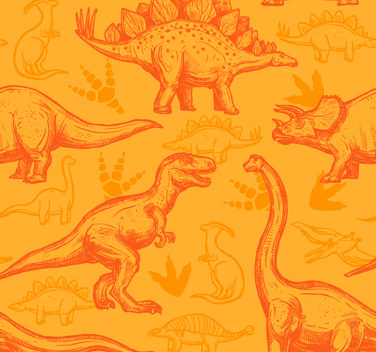 Dinosaur Cartoon dino wallpaper - TenStickers
