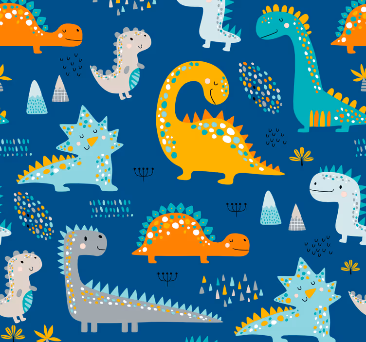 Dinosaurs Pattern dinosaur wallpaper - TenStickers