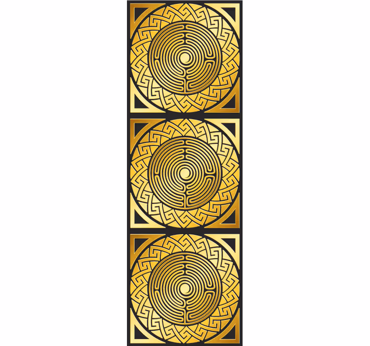 Labyrinthine Symmetry Yellow wallpaper - TenStickers
