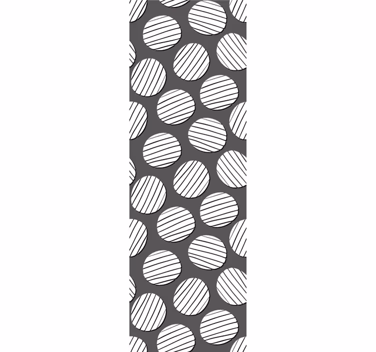 Circular 3D black and white wallpaper - TenStickers