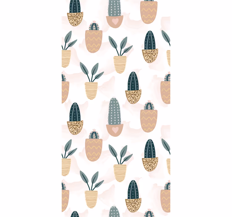 set isolated houseplants flowerpots  Wallpaper - TenStickers