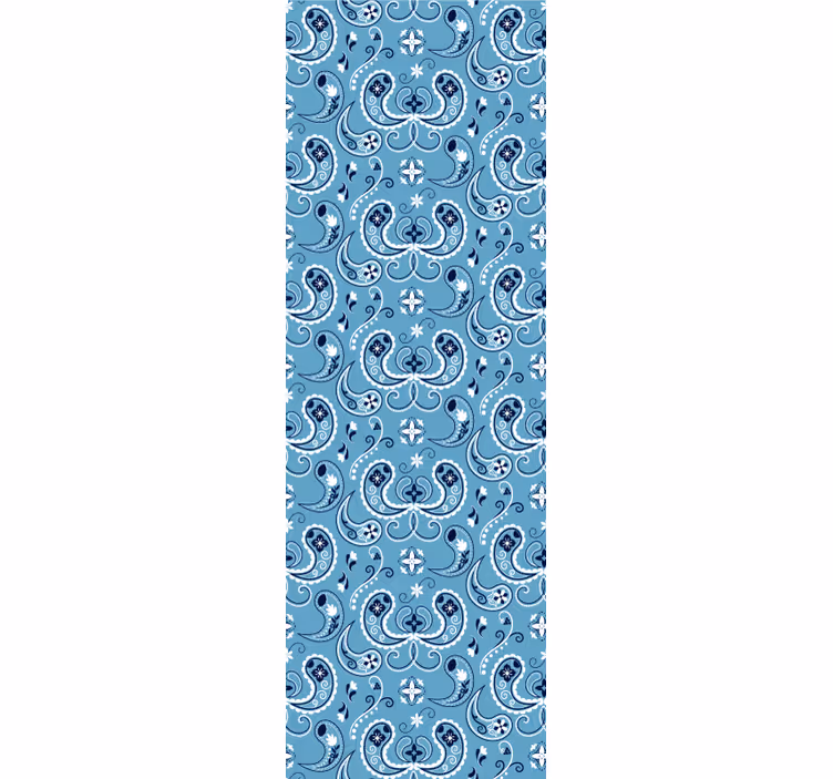 Ornate Tile Motif Blue wallpaper - TenStickers