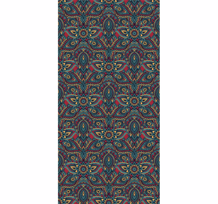 Red Indian pattern classic wallpaper - TenStickers