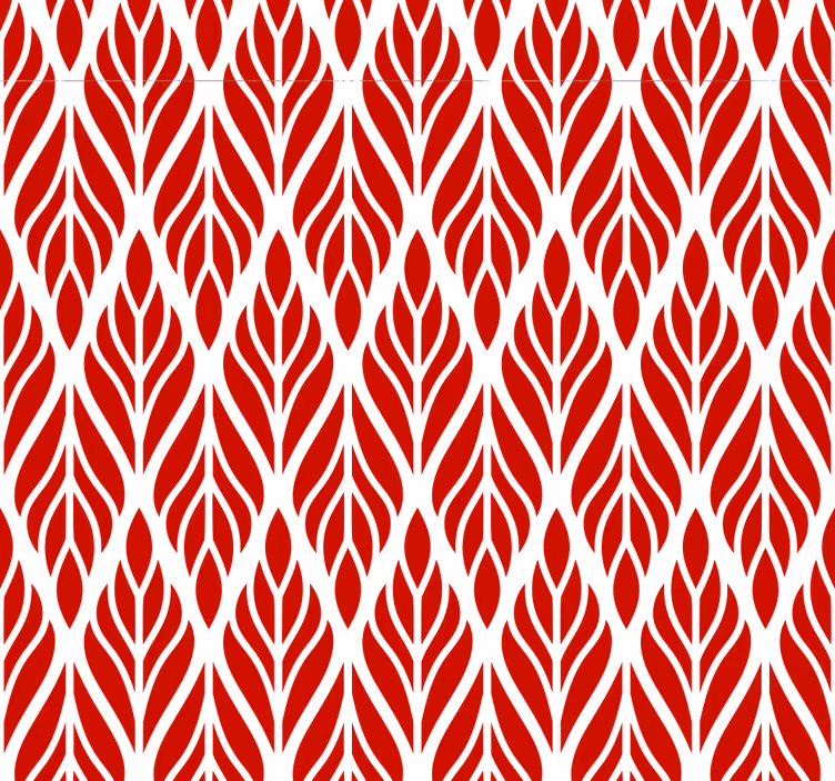 Red leaf pattern  wallpaper - TenStickers