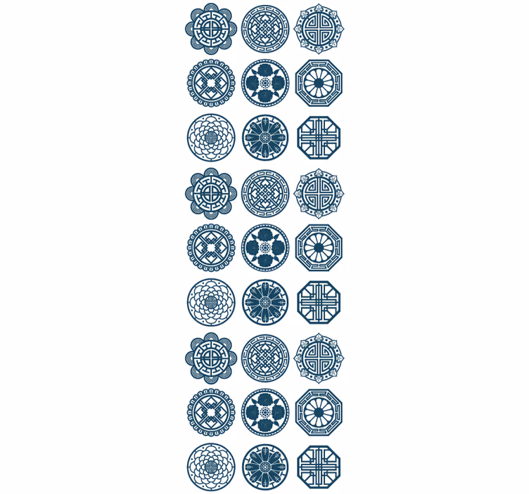 Tile wallpaper with geometric tile designs - TenStickers