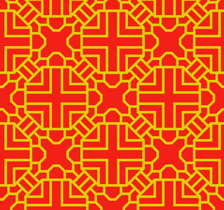 Intricate Lattice Pattern Red wallpaper - TenStickers