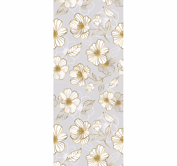 Floral wallpaper gold floral design - TenStickers