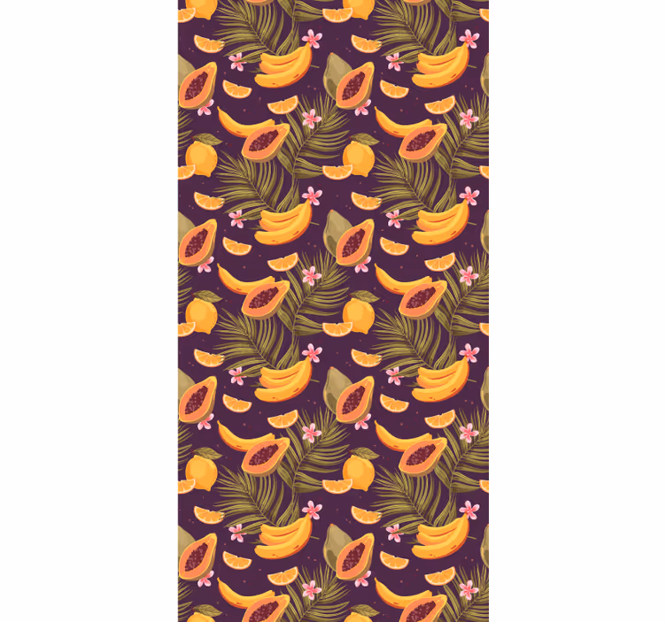 Tropical Fruit Motif dining room wallpaper - TenStickers
