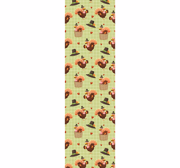 Turkey with hat Thanksgiving Animal Wallpaper - TenStickers