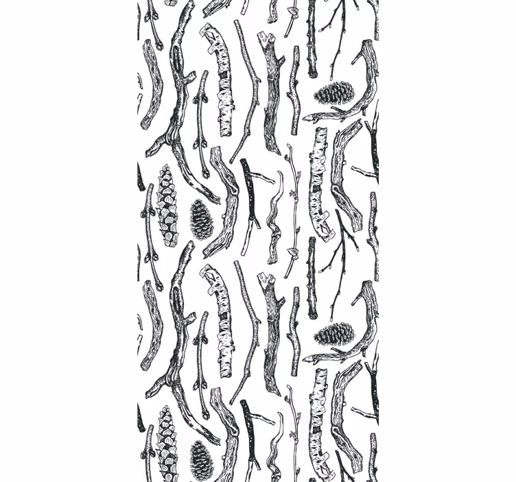 Woodland Sketches animal wallpaper - TenStickers