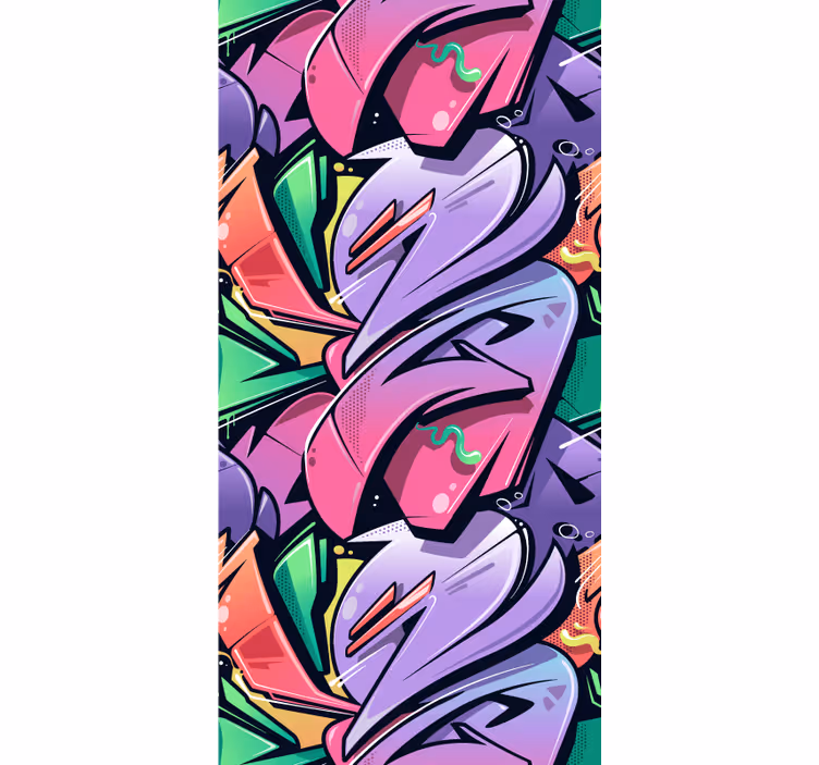 Flamboyant Toucans art wallpaper - TenStickers