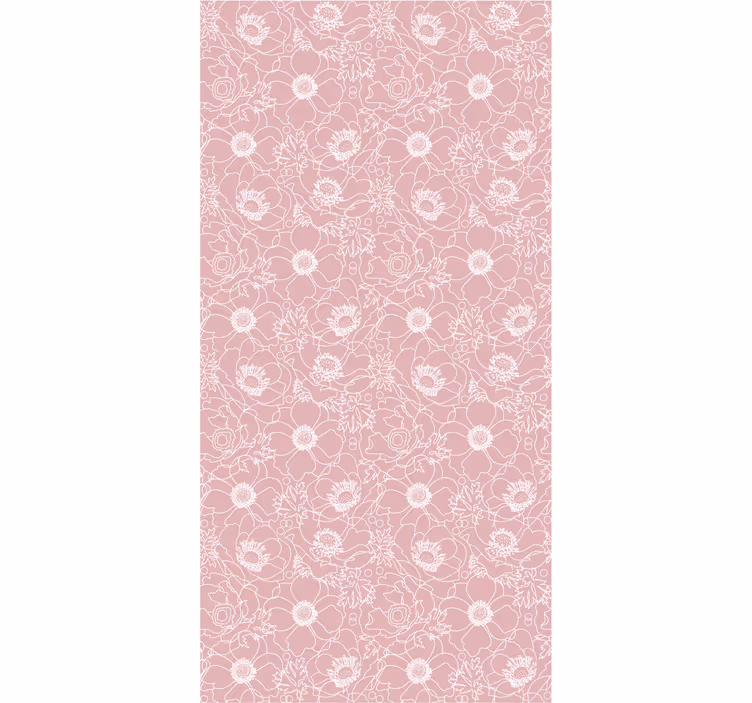 Pink elegant floral pattern flowery wallpaper - TenStickers