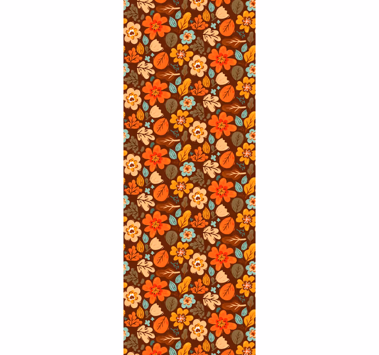 Autumnal Floral Motifs flower wallpaper - TenStickers