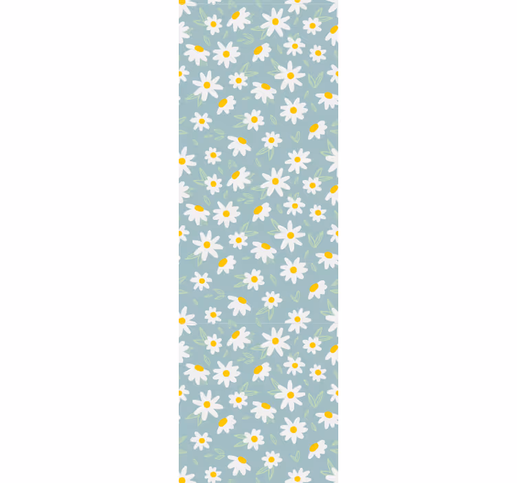Daisy flowers blue background wallpaper - TenStickers