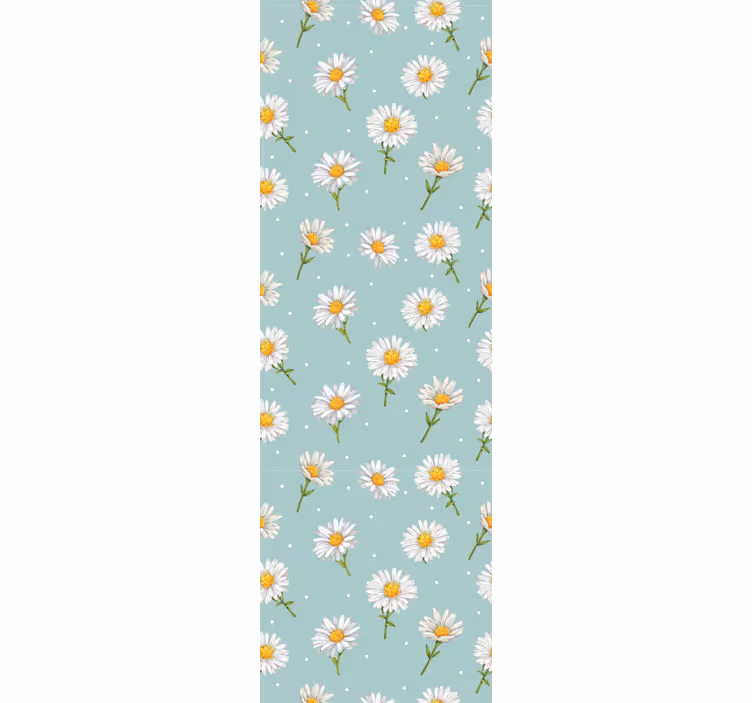 Daisy Field Pattern flower wallpaper - TenStickers