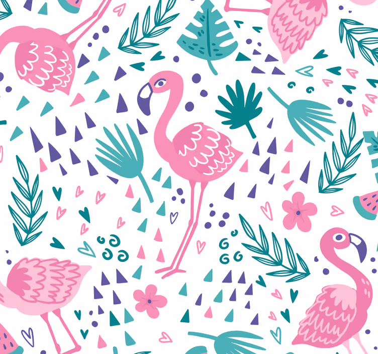 Flamingo pattern  animal wallpaper - TenStickers