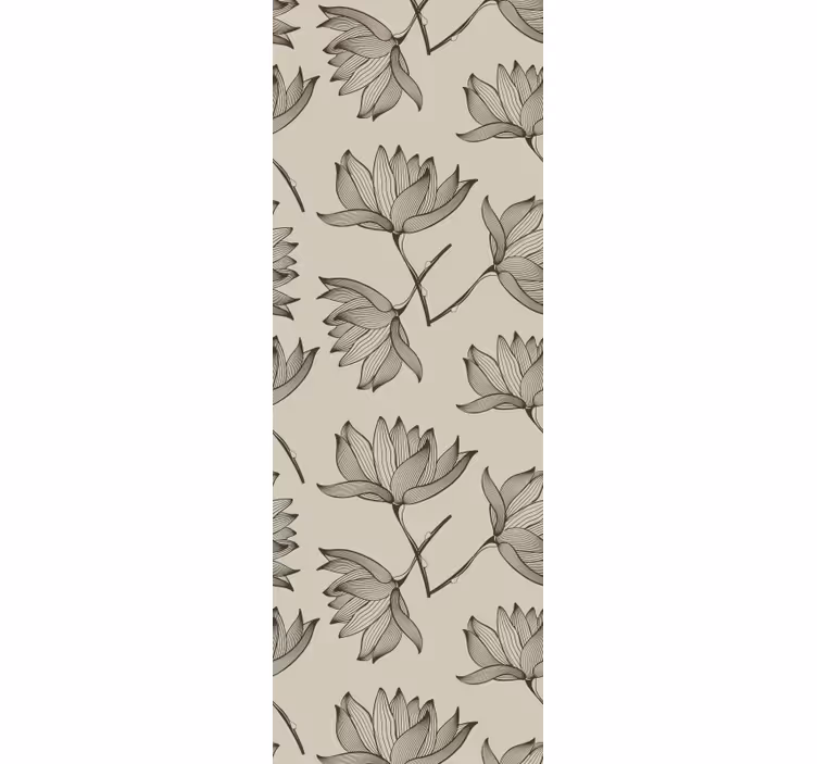 Outlined Floral flower wallpaper - TenStickers