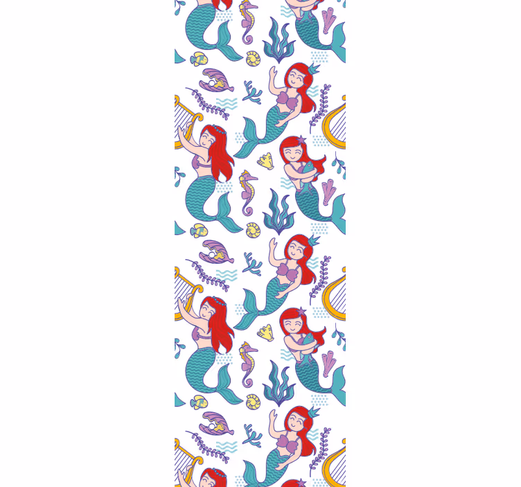 Mermaid Ariel smiling children wallpaper - TenStickers