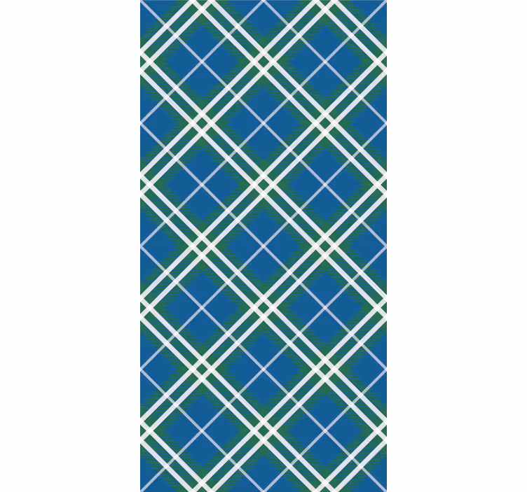 Blue and green Scottish tartan wallpaper - TenStickers