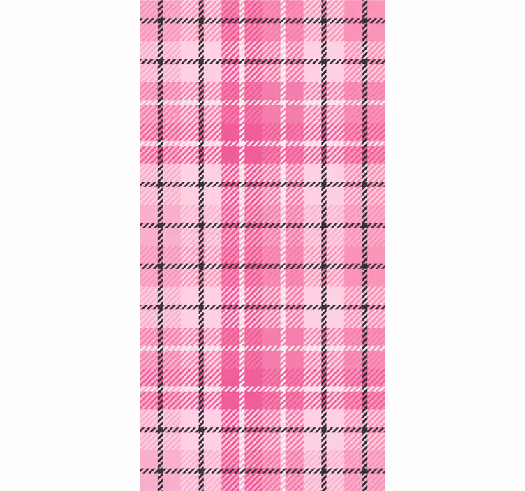 Pink Tartan Pattern square wallpaper - TenStickers