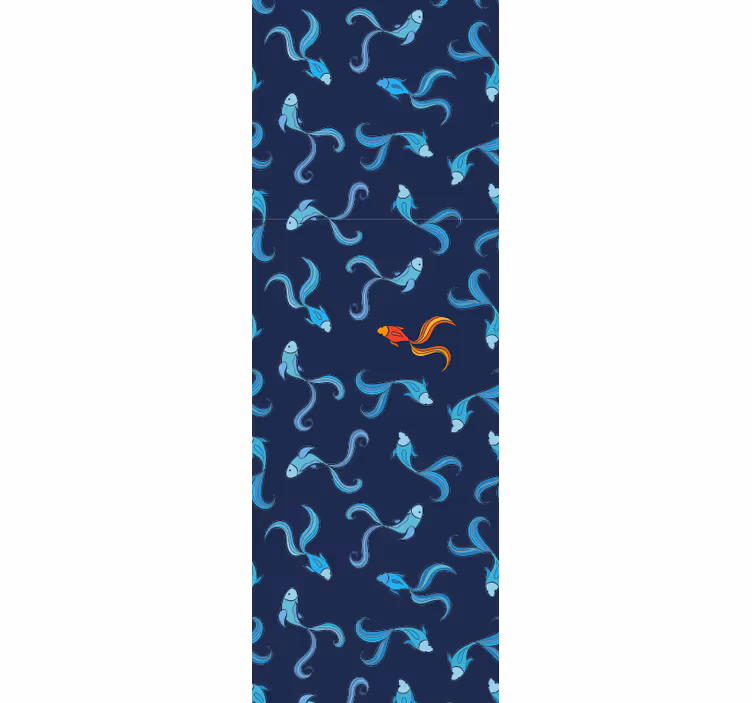 One in a thousand orange fish modern wallpaper - TenStickers