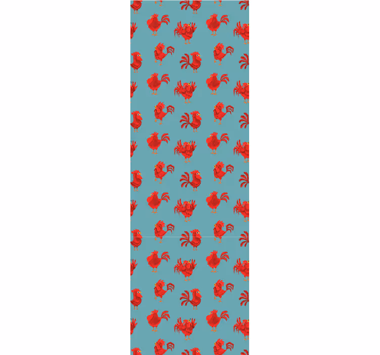 Red Roosters Pattern animal wallpaper - TenStickers