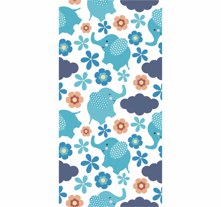 Elephant wallpaper elephant floral play - TenStickers