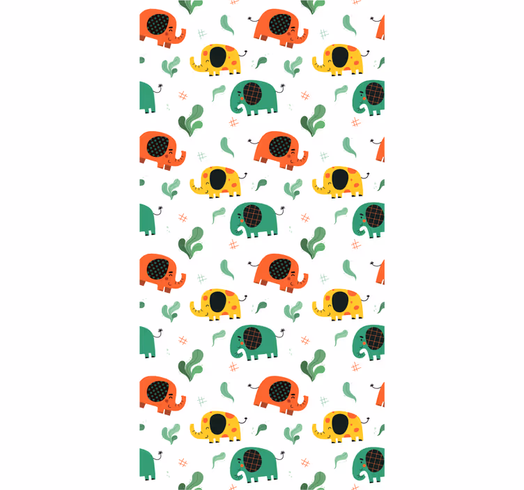 Elephant wallpaper playful elephant design - TenStickers