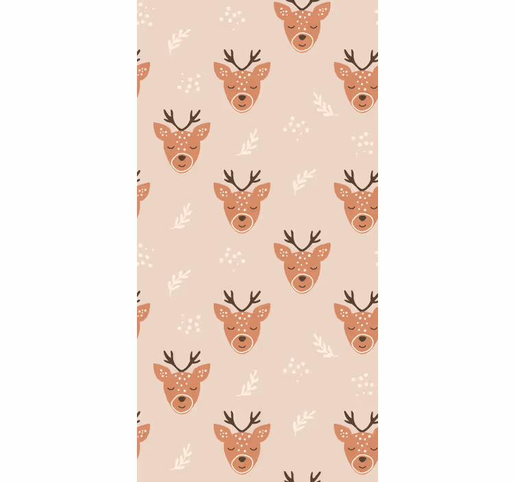 Reindeer Pattern animal wallpaper - TenStickers