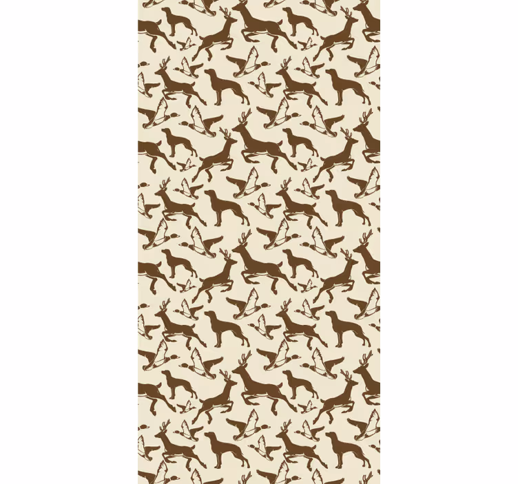 Leaping Deer Pattern animal wallpaper - TenStickers