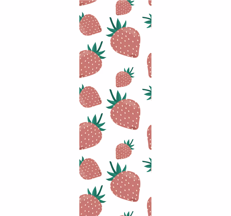 Strawberry Pattern kitchen wallpaper - TenStickers
