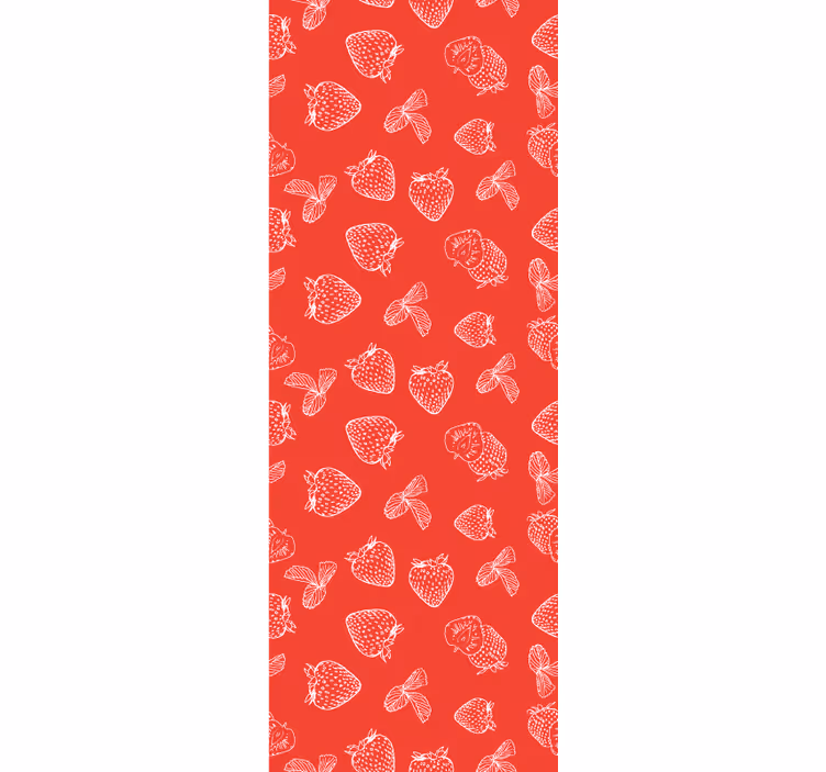 Strawberry Sketch flower wallpaper - TenStickers