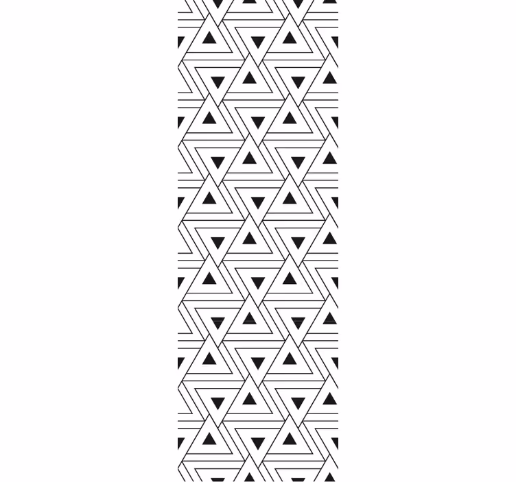 Black and white triangular outline bathroom wallpaper - TenStickers