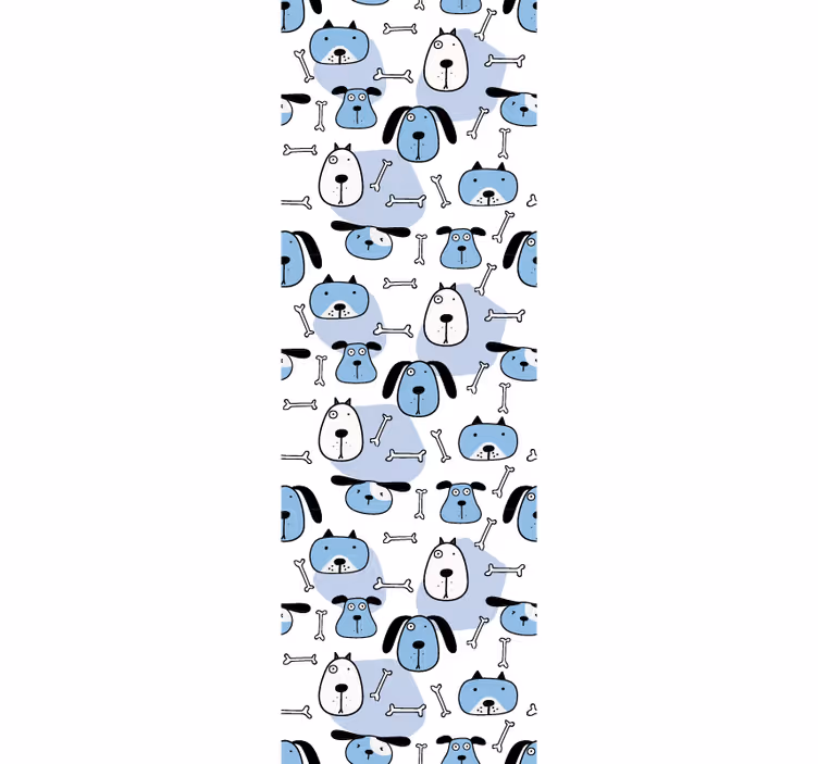 Playful Canine Pattern dog wallpaper - TenStickers
