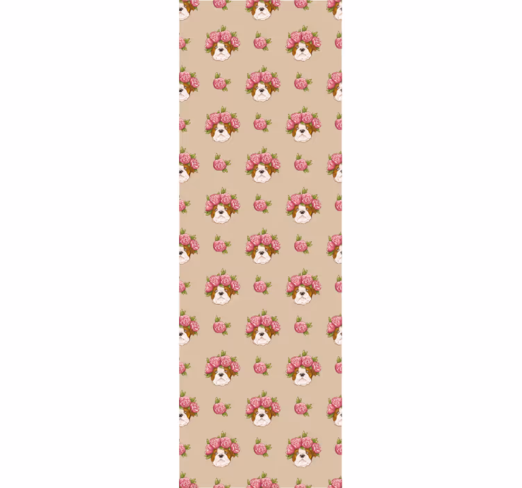 Floral Canine Motif dog wallpaper - TenStickers